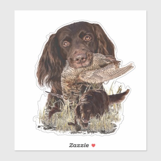 Duitse langharige aanwijzer sticker (Vel)