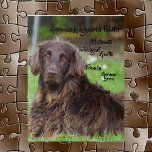 Duitse langharige wijzerpuzzel legpuzzel<br><div class="desc">Deze prachtige legpuzzel toont een donkere chocolade Duitse langharige Pointer-hond, prachtig versierd met enkele van de unieke eigenschappen van dit ongelooflijke ras. Of je nu een trotse eigenaar bent of een Duitse langharige pointer-liefhebber, deze puzzel zal een perfecte aanvulling zijn op je decor. Kijk hoe deze prachtige hond tot leven...</div>