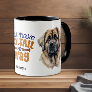 Duitse Leonberger hond Je maakt mijn staart wag Mok