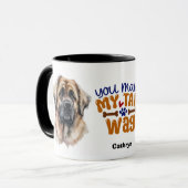 Duitse Leonberger hond Je maakt mijn staart wag Mok (Voorkant links)