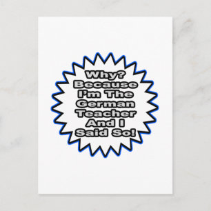 Duitse leraar...omdat ik het zei briefkaart