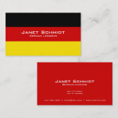 duitse les / duitse leraar met duitse vlag visitekaartje (Voorkant / Achterkant)