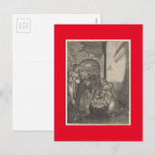 DUITSE MASTER PRINT VAN DE GEBOORTE KERST FEESTDAGENKAART (Voorkant / Achterkant)