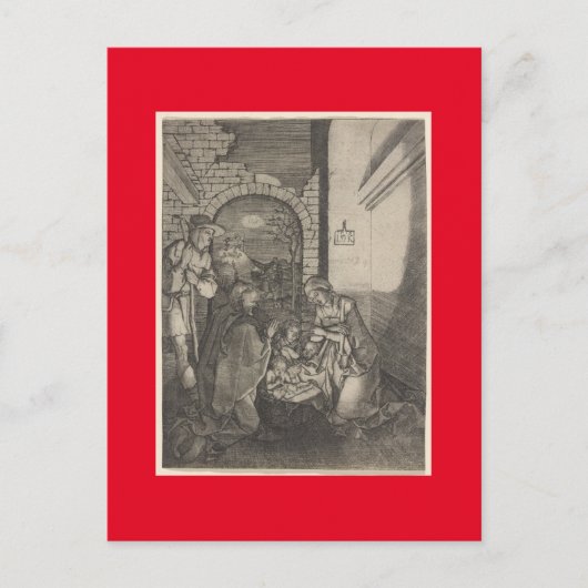 DUITSE MASTER PRINT VAN DE GEBOORTE KERST FEESTDAGENKAART (Voorkant)