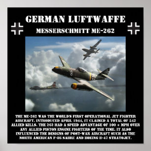 Duitse Messerschmitt ME-262 Jet - Tweede Wereldoor Poster