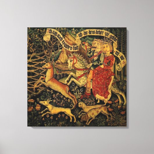  Duitse middeleeuwse renaissance liefde jagen Canvas Afdruk (Voorkant)
