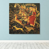 Duitse middeleeuwse renaissance liefde jagen Canvas Afdruk (Insitu (Houten vloer))