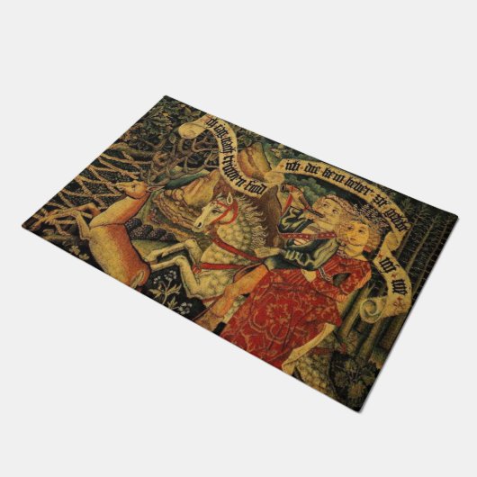  Duitse middeleeuwse renaissance liefde jagen Deurmat (Schuin)