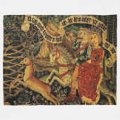 Duitse middeleeuwse renaissance liefde jagen Fleece Deken (Voorkant (Horizontaal))