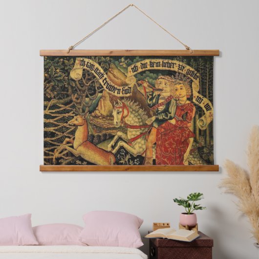  Duitse middeleeuwse renaissance liefde jagen Hangend Wandkleed (Slaapkamer)
