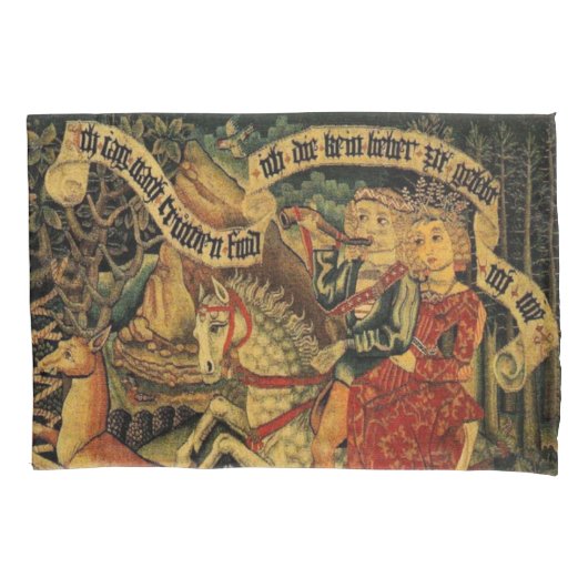 Duitse middeleeuwse renaissance liefde jagen Kussensloop (Voorkant)