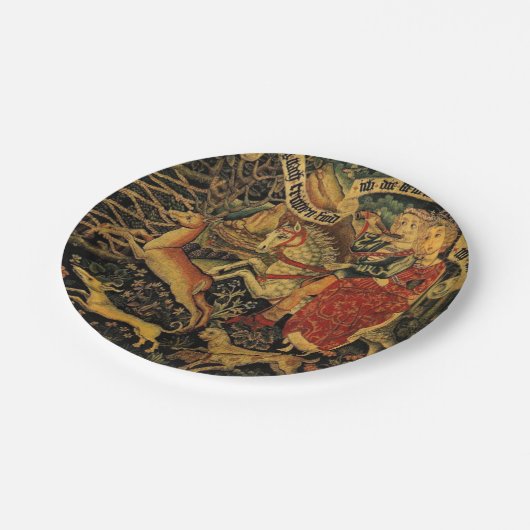  Duitse middeleeuwse renaissance liefde jagen Papieren Bordje (Gekanteld)