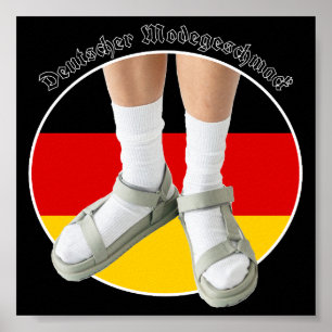 Duitse Mode Smaak White Socket Sandals Stereotype Poster