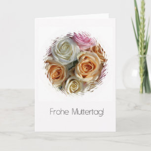 duitse moederdag pastel rozen kaart