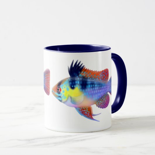 Duitse Mok Blauwe Ram Dwarf Cichlid (Voorkant rechts)