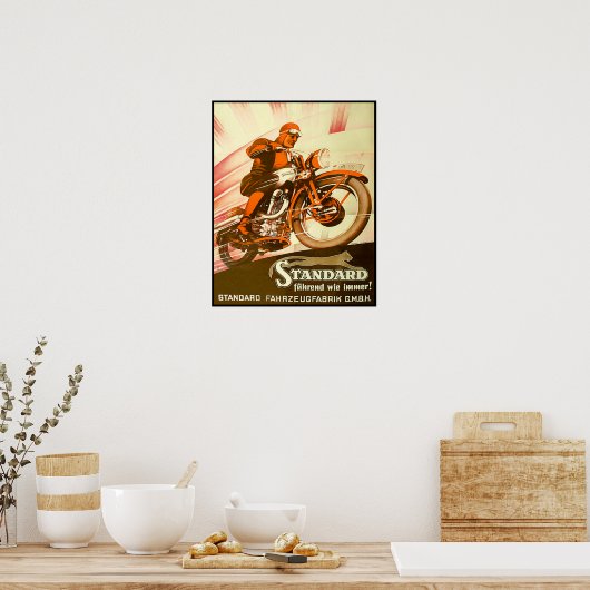  Duitse motorfietsreclame Poster (Keuken)