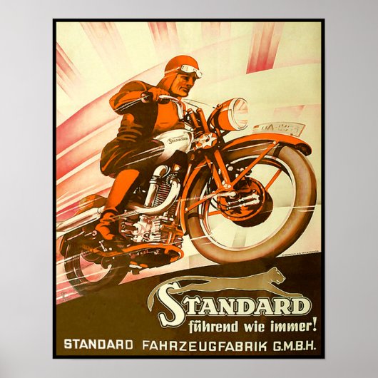 Duitse motorfietsreclame Poster (Voorkant)