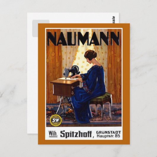 Duitse naaimachine adverteren Briefkaart (Voorkant / Achterkant)