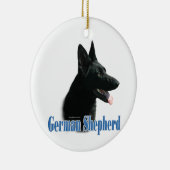 Duitse naam Shepherd (zwart) Keramisch Ornament (Rechts)
