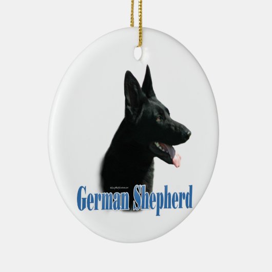 Duitse naam Shepherd (zwart) Keramisch Ornament (Rechts)