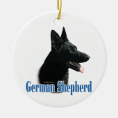 Duitse naam Shepherd (zwart) Keramisch Ornament (Voorkant)