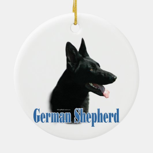 Duitse naam Shepherd (zwart) Keramisch Ornament (Achterkant)