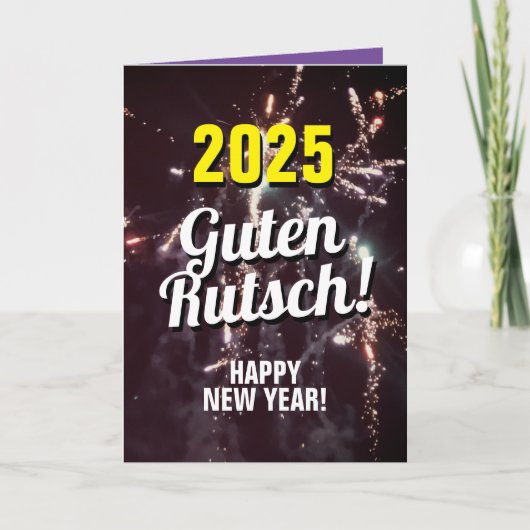 Duitse nieuwjaarswens 2025 Verzenden via Tekst Dow Feestdagen Kaart (Voorkant)