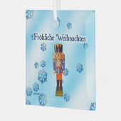 Duitse Notenkraker - Prettig Kerstfeest Glas Ornament (Voorkant links)