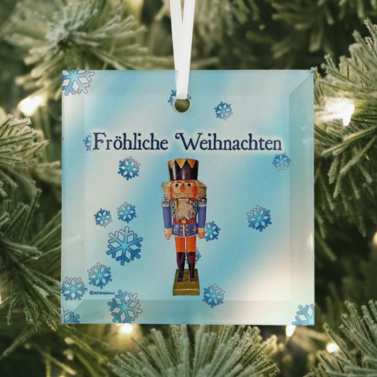 Duitse Notenkraker - Prettig Kerstfeest Glas Ornament (Insitu)