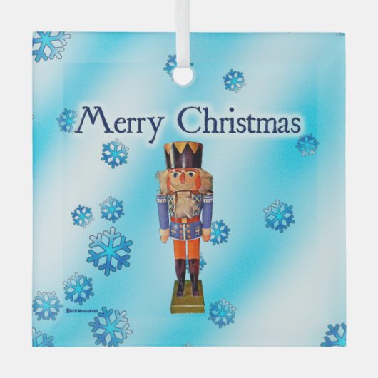 Duitse Nutcracker - Merry kerstglas Ornament (Voorkant)