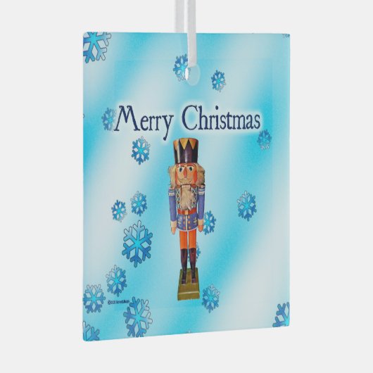 Duitse Nutcracker - Merry kerstglas Ornament (Voorkant Rechts)