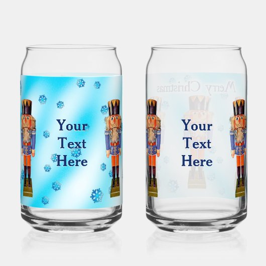 Duitse Nutcracker - pretkerst Blikvorm Glas (Achterkant)