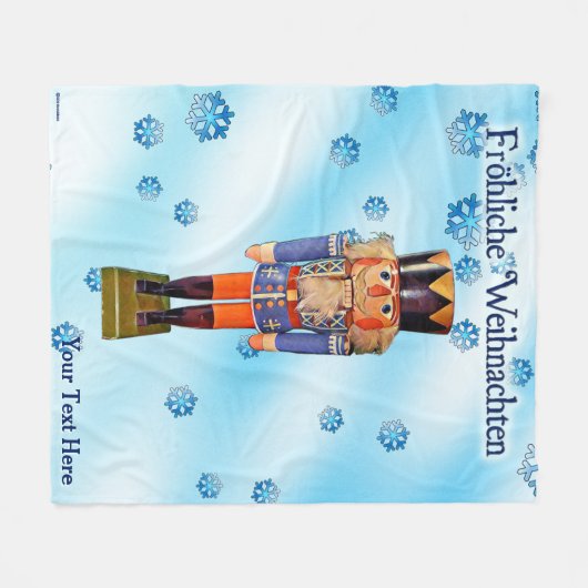 Duitse Nutkraker - Fröhliche Weihnachten Fleece B (Voorkant (Horizontaal))