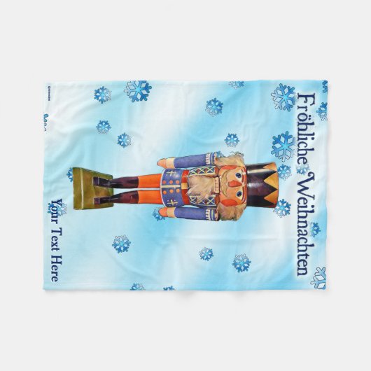 Duitse Nutkraker - Fröhliche Weihnachten Fleece B (Voorkant (Horizontaal))