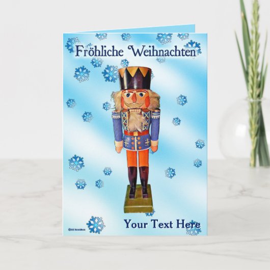 Duitse Nutkraker - Fröhliche Weihnachten Kaart (Voorkant)