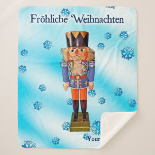 Duitse Nutkraker - Fröhliche Weihnachten Sherpa Deken