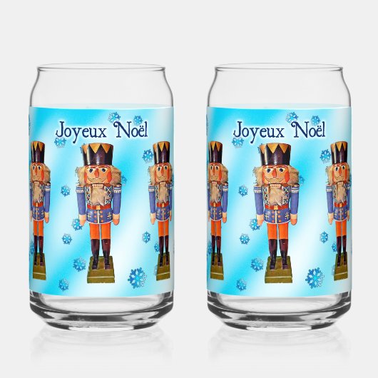 Duitse Nutkraker - Joyeux Noël Blikvorm Glas (Voorkant)