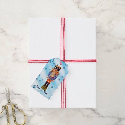 Duitse Nutkraker - Joyeux Noël Cadeaulabel (Met Touw)