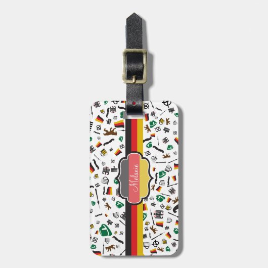 Duitse objecten met vlag van Duitsland Bagagelabel (Voorkant verticaal)