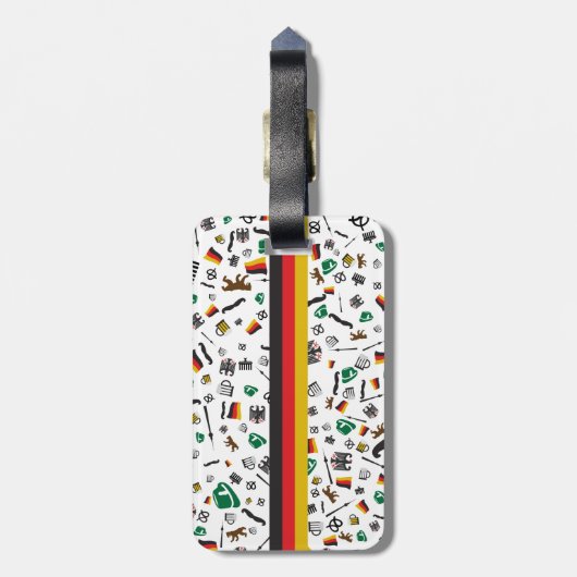 Duitse objecten met vlag van Duitsland Bagagelabel (Achterkant verticaal)