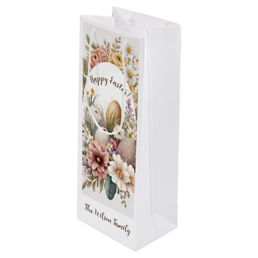 🌸 Duitse oosterse paasei Fiesta 🐣 Wijn Cadeautas (Voorkant Gekanteld)