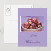 duitse ornamenten voor kerstmis lila & roze feestdagenkaart (Voorkant / Achterkant)