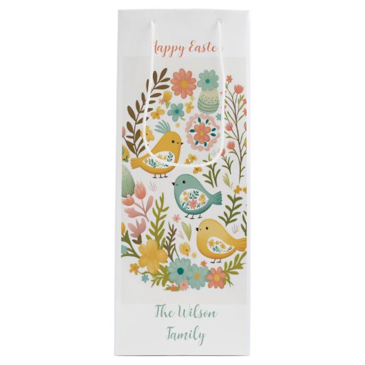 🐣 Duitse Oster Delight Wijn🌸Gift Bag Wijn Cadeautas (Voorkant)