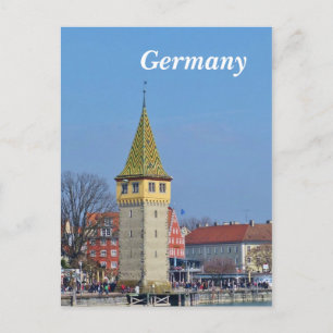 Duitse oude vuurtoren in Lindau Briefkaart