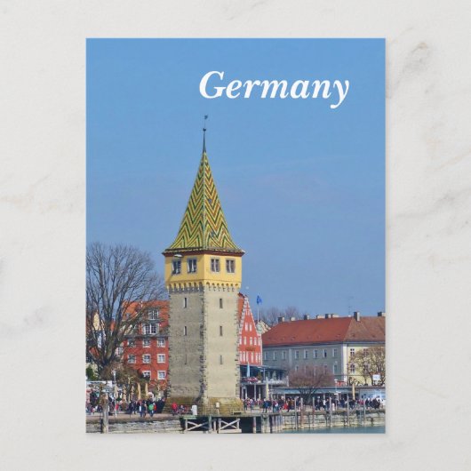 Duitse oude vuurtoren in Lindau Briefkaart (Voorkant)