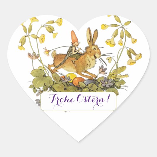  Duitse Pasen Hart Sticker (Voorkant)