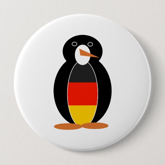 Duitse Pinguïn Ronde Button 4,0 Cm (Voorkant)