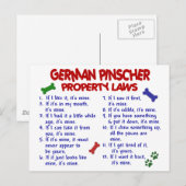DUITSE PINSCHER Eigendomwetten 2 Briefkaart (Voorkant / Achterkant)