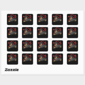 Duitse Pinscher Hond Met Gevulde Dier Vierkante Sticker (Vel)