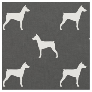 Duitse Pinscher Hondenras Silhouetten Patroon Stof